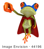#44196 Royalty-Free (Rf) Illustration Of A 3d Red Eyed Tree Frog Mascot Super Hero - Pose 7