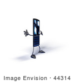#44314 Royalty-Free (Rf) Illustration Of A Slim 3d Cellular Phone Mascot Holding Its Arms Out - Version 8