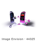 #44325 Royalty-Free (Rf) Illustration Of A 3d Mp3 Player Taking A Picture Of An Amorous Phone