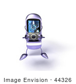 #44326 Royalty-Free (Rf) Illustration Of A Rounded 3d Mp3 Player Taking Pics With A Camera