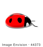 #44373 Royalty-Free (Rf) Illustration Of A 3d Shiny Ladybug - Pose 4