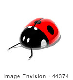 #44374 Royalty-Free (Rf) Illustration Of A 3d Shiny Ladybug - Pose 3