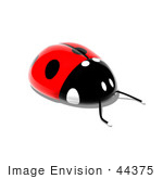 #44375 Royalty-Free (Rf) Illustration Of A 3d Shiny Ladybug - Pose 1