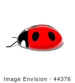 #44376 Royalty-Free (Rf) Illustration Of A 3d Shiny Ladybug - Pose 5