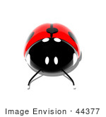 #44377 Royalty-Free (Rf) Illustration Of A 3d Shiny Ladybug - Pose 2