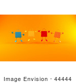 #44444 Royalty-Free (Rf) Illustration Of A 3d Group Of Colorful Shopping Bags Jumping - Version 2