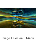 #44455 Royalty-Free (Rf) Illustration Of A Background Of A Circling Blue And Yellow Fractal Reflection