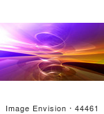 #44461 Royalty-Free (Rf) Illustration Of A Background Of A Circling Purple And Orange Fractal Reflection