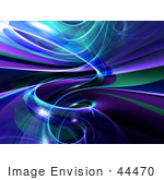 #44470 Royalty-Free (Rf) Illustration Of A Reflective Blue Spiral Background - Version 1
