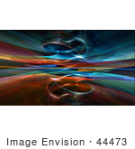 #44473 Royalty-Free (Rf) Illustration Of A Background Of A Circling Blue And Orange Fractal Reflection