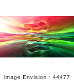 #44477 Royalty-Free (Rf) Illustration Of A Background Of A Circling Red Yellow And Green Fractal Reflection