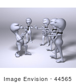 #44565 Royalty-Free (Rf) Illustration Of A Group Of Excited 3d Business Human Like Characters - Version 2