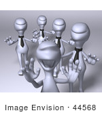 #44568 Royalty-Free (Rf) Illustration Of A Group Of Excited 3d Business Human Like Characters - Version 1