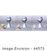 #44573 Royalty-Free (Rf) Illustration Of A 3d Human Like Character Shown In Three Drinking Stages