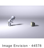 #44578 Royalty-Free (Rf) Illustration Of A 3d Human Like Character Watching Tv - Version 1