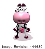 #44639 Royalty-Free (Rf) Illustration Of A 3d Dairy Cow Mascot Facing Front
