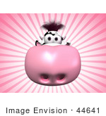 #44641 Royalty-Free (Rf) Illustration Of A 3d Dairy Cow Mascot With Its Pink Nose Facing The Viewer - Version 1
