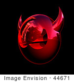#44671 Royalty-Free (Rf) Illustration Of A 3d Metal Red Devil Head Glaring - Version 8