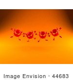 #44683 Royalty-Free (Rf) Illustration Of A Row Of 3d Red Devil Heads Marching Forward - Version 6