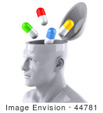#44781 Royalty-Free (Rf) Illustration Of A Creative 3d White Man Character With A Drug Addiction - Version 2