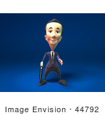 #44792 Royalty-Free (Rf) Illustration Of A 3d White Businessman Mascot Reaching Out To Shake Hands - Version 1