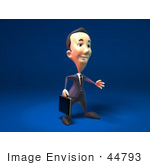#44793 Royalty-Free (Rf) Illustration Of A 3d White Businessman Mascot Reaching Out To Shake Hands - Version 2