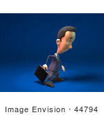 #44794 Royalty-Free (Rf) Illustration Of A 3d White Businessman Mascot Pouting - Version 1