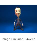 #44797 Royalty-Free (Rf) Illustration Of A 3d White Businessman Mascot Standing And Facing Front - Version 2