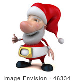 #46334 Royalty-Free (Rf) Illustration Of A 3d Big Nose Santa Mascot Giving The Thumbs Up - Version 2