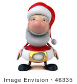 #46335 Royalty-Free (Rf) Illustration Of A 3d Big Nose Santa Mascot Facing Front- Version 1