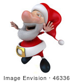 #46336 Royalty-Free (Rf) Illustration Of A 3d Big Nose Santa Mascot Jumping