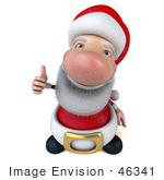 #46341 Royalty-Free (Rf) Illustration Of A 3d Big Nose Santa Mascot Giving The Thumbs Up - Version 1