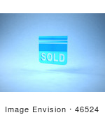 #46524 Royalty-Free (Rf) Illustration Of A Blue 3d Sold Sign Floating - Version 2