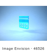 #46526 Royalty-Free (Rf) Illustration Of A Blue 3d Sold Sign Floating - Version 3