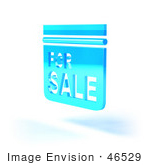#46529 Royalty-Free (Rf) Illustration Of A Blue 3d For Sale Sign Floating - Version 6
