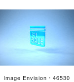 #46530 Royalty-Free (Rf) Illustration Of A Blue 3d For Sale Sign Floating - Version 3