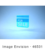 #46531 Royalty-Free (Rf) Illustration Of A Blue 3d For Sale Sign Floating - Version 2