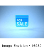 #46532 Royalty-Free (Rf) Illustration Of A Blue 3d For Sale Sign Floating - Version 1