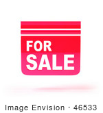 #46533 Royalty-Free (Rf) Illustration Of A 3d Pink Floating For Sale Sign - Version 1