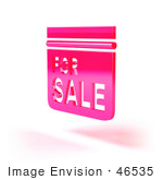 #46535 Royalty-Free (Rf) Illustration Of A 3d Pink Floating For Sale Sign - Version 3