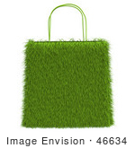 #46634 Royalty-Free (Rf) Illustration Of A 3d Grassy Green Shopping Bag