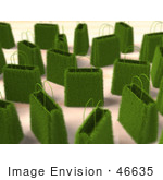 #46635 Royalty-Free (Rf) Illustration Of A 3d Crowd Of Green Grass Shopping Bags