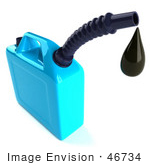#46734 Royalty-Free (Rf) Illustration Of A 3d Blue Gas Can Dripping Oil