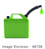 #46736 Royalty-Free (Rf) Illustration Of A 3d Green Gas Can Dripping Fuel