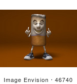 #46740 Royalty-Free (Rf) Illustration Of A 3d Cigarette Mascot Holding Up His Middle Finger - Version 1