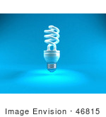 #46815 Royalty-Free (Rf) Illustration Of A Blue 3d Spiral Light Bulb - Version 2