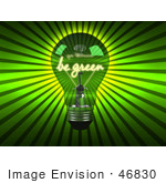 #46830 Royalty-Free (Rf) Illustration Of A 3d Be Green Light Bulb