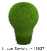 #46837 Royalty-Free (Rf) Illustration Of A 3d Green Grassy Electric Light Bulb