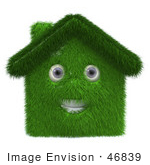 #46839 Royalty-Free (Rf) Illustration Of A 3d Grassy House Mascot - Version 1