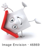 #46869 Royalty-Free (Rf) Illustration Of A 3d White Clay House Mascot Doing A Cartwheel